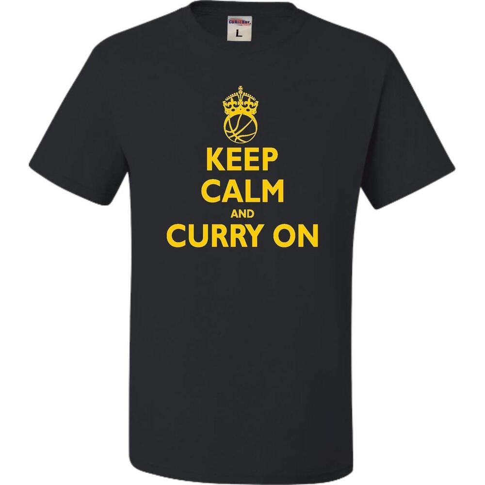 Go All Out Yl 14-16 Black Youth Keep Calm And Curry On T-Shirt